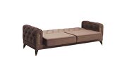 Stylish brown velvet fabric glam style sofa by Casamode additional picture 3