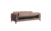 Stylish brown velvet fabric glam style sofa by Casamode additional picture 4