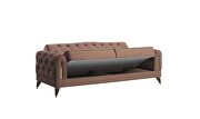 Stylish brown velvet fabric glam style sofa by Casamode additional picture 5