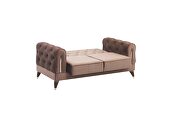 Stylish brown velvet fabric glam style sofa by Casamode additional picture 7