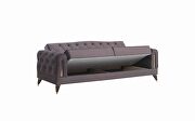 Stylish gray velvet fabric glam style sofa by Casamode additional picture 3