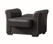 Black pu leather sofa w/ storage additional photo 2 of 9