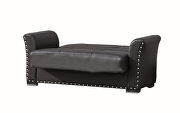 Black pu leather sofa w/ storage additional photo 5 of 9