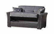 Black pu leather sofa w/ storage by Casamode additional picture 6