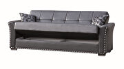 Black pu leather sofa w/ storage by Casamode additional picture 9