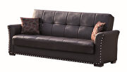 Brown pu leather sofa w/ storage by Casamode additional picture 10