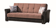 Brown fabric / pu leather double toned sofa w/ storage by Casamode additional picture 6
