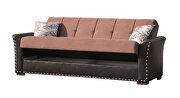 Brown fabric / pu leather double toned sofa w/ storage by Casamode additional picture 7