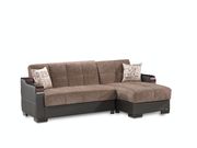 Chenille fabric / pu leather reversible sectional sofa additional photo 4 of 7