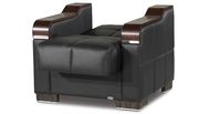 Black leatherette reversible sectional sofa by Casamode additional picture 6