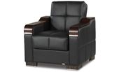 Black leatherette reversible sectional sofa by Casamode additional picture 8
