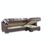 Brown leatherette reversible sectional sofa additional photo 3 of 7