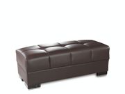 Brown leatherette reversible sectional sofa additional photo 5 of 7