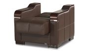 Brown leatherette reversible sectional sofa by Casamode additional picture 6
