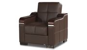 Brown leatherette reversible sectional sofa by Casamode additional picture 8
