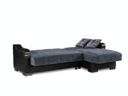 Gray chenille fabric reversible sectional sofa by Casamode additional picture 2