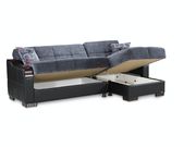 Gray chenille fabric reversible sectional sofa by Casamode additional picture 3