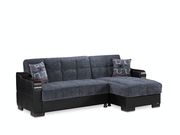 Gray chenille fabric reversible sectional sofa by Casamode additional picture 4