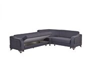 Reversible dark blue fabric storage sectional w/ bed by Casamode additional picture 2