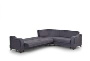 Reversible dark blue fabric storage sectional w/ bed by Casamode additional picture 3