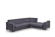 Reversible dark blue fabric storage sectional w/ bed by Casamode additional picture 4