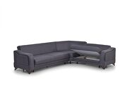 Reversible dark blue fabric storage sectional w/ bed by Casamode additional picture 6