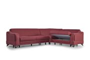 Reversible burgundy storage sectional w/ bed by Casamode additional picture 3