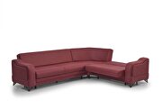 Reversible burgundy storage sectional w/ bed by Casamode additional picture 4
