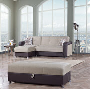 Reversilble two-toned brown fabric / brown pu sectional by Casamode additional picture 11