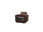 Classic style casual chair in brown chenille fabric by Casamode additional picture 2