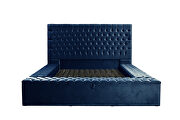 Blue microfiber storage queen bed w/ full platform by Casamode additional picture 2