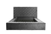 Silver microfiber storage queen bed w/ full platform by Casamode additional picture 2