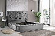 Silver microfiber storage full bed w/ full platform by Casamode additional picture 3