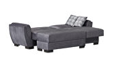 Gray microfiber small reversible sectional sofa by Casamode additional picture 3