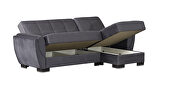 Gray microfiber small reversible sectional sofa by Casamode additional picture 5