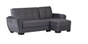 Gray microfiber small reversible sectional sofa by Casamode additional picture 6