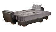 Gray microfiber & black pu small reversible sectional sofa by Casamode additional picture 7