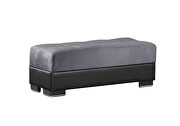 Gray microfiber & black pu small reversible sectional sofa by Casamode additional picture 8