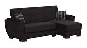 Black microfiber small reversible sectional sofa by Casamode additional picture 2