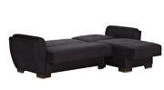 Black microfiber small reversible sectional sofa by Casamode additional picture 5