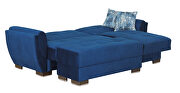 Blue microfiber small reversible sectional sofa by Casamode additional picture 2