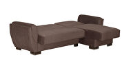Brown microfiber small reversible sectional sofa by Casamode additional picture 5