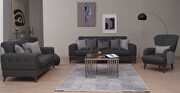 Stylish casual style gray chenille fabric sofa by Casamode additional picture 2