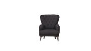 Stylish casual style black chenille fabric chair by Casamode additional picture 2