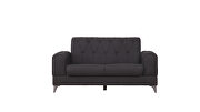 Stylish casual style black chenille fabric loveseat by Casamode additional picture 2