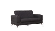Stylish casual style black chenille fabric loveseat by Casamode additional picture 3