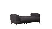 Stylish casual style black chenille fabric loveseat by Casamode additional picture 5
