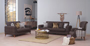 Stylish casual style brown chenille fabric sofa by Casamode additional picture 2