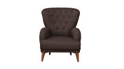 Stylish casual style brown chenille fabric chair by Casamode additional picture 2