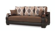 Brown microfiber / bonded leather sleeper sofa additional photo 3 of 7